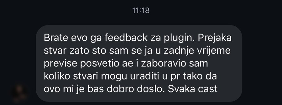 Poruka na Instagramu: zaboravio sam koliko stvari mogu uraditi u Premiereu, ovo mi je baš dobro došlo.